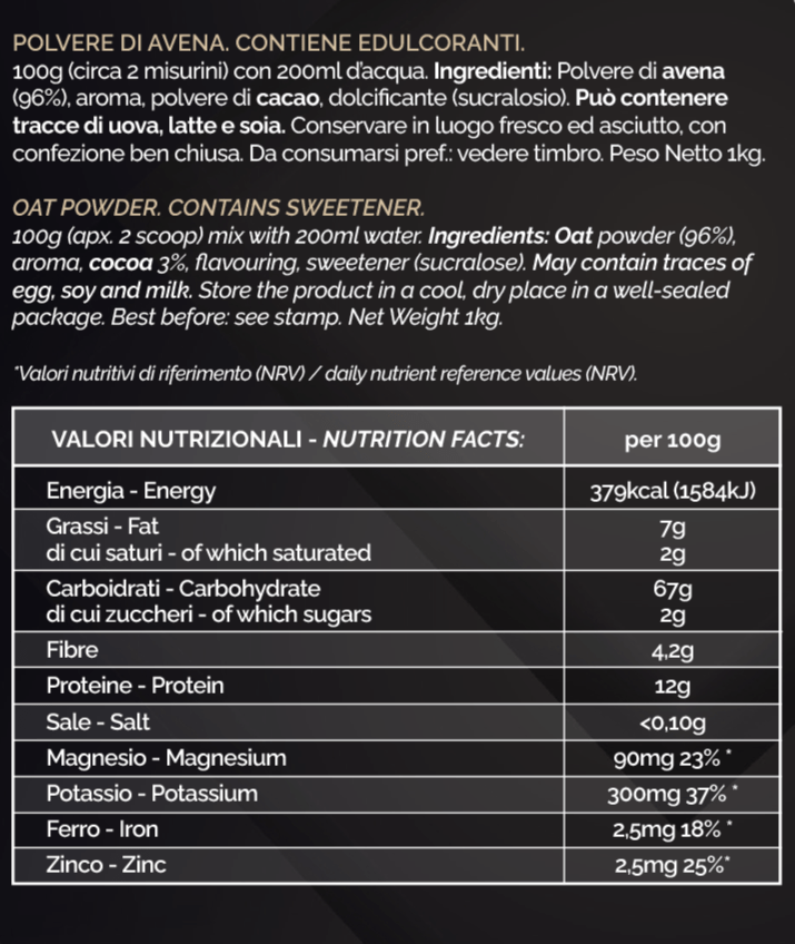 AVENA ISTANTANEA - Gusto Cioccolato Nocciola - 1KG - FGM04 - FOOD - fgm04