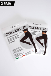 Collant con tecnologia FIR drenante snellente anticellulite 
2 Paia Di Collant 70 Den con tecnologia F.I.R. - Fast Bundle - fgm04