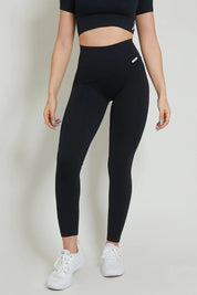 Leggings sportivi con tecnologia FIR push up con arricciatura CALIPSO Nero Costine - FGM04 - LEGGINGS ANTICELLULITE - fgm04