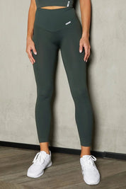 Leggings sportivi con tecnologia FIR push up con arricciatura All - Up Coal Green - FGM04 - LEGGINGS ANTICELLULITE - fgm04