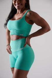 Shorts sportivi con tecnologia FIR push up con arricciatura a bolle Candy Bubble Cryofir Ice Green - FGM04 - LEGGINGS ANTICELLULITE - fgm04