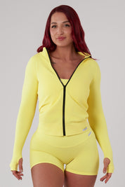 Felpa sportiva seamless con maniche lunghe zip a tutta altezza e trama a bolle con tecnologia FIR Candy Bubble Lemon Verbena - fgm04 - Maglie e Top - fgm04