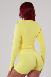 Felpa sportiva seamless con maniche lunghe zip a tutta altezza e trama a bolle con tecnologia FIR Candy Bubble Lemon Verbena - fgm04 - Maglie e Top - fgm04