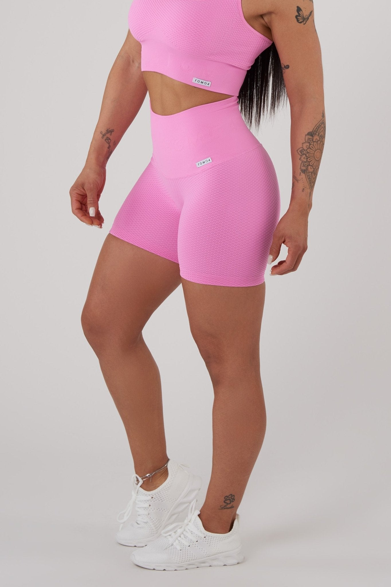 Shorts sportivi con tecnologia FIR push up con arricciatura a bolle Candy Bubble Cryofir Fiji Flower - FGM04 - LEGGINGS ANTICELLULITE - fgm04