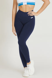 Leggings sportivi con tecnologia FIR push up con arricciatura All - Up Blu Notte - FGM04 - LEGGINGS ANTICELLULITE - fgm04