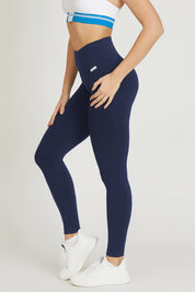 Leggings sportivi con tecnologia FIR push up con arricciatura All - Up Blu Notte - FGM04 - LEGGINGS ANTICELLULITE - fgm04