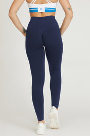 Leggings sportivi con tecnologia FIR push up con arricciatura All - Up Blu Notte - FGM04 - LEGGINGS ANTICELLULITE - fgm04