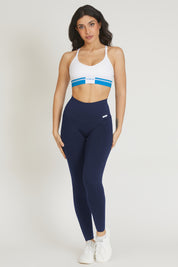 Leggings sportivi con tecnologia FIR push up con arricciatura All - Up Blu Notte - FGM04 - LEGGINGS ANTICELLULITE - fgm04