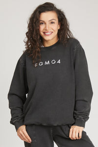 Schiefergraues Damen-Sweatshirt in Übergröße