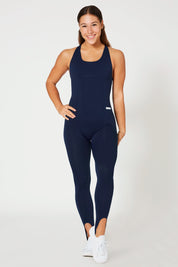 Tuta sportiva push-up con arricciatura con tecnologia FIR Jumpsuit Artemide Blu Notte - fgm04 - ABBIGLIAMENTO - fgm04