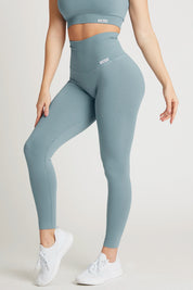 Leggings sportivi con tecnologia FIR push up con arricciatura All - Up Azzurro Arona - FGM04 - LEGGINGS ANTICELLULITE - fgm04
