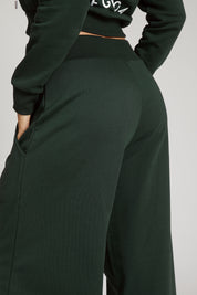 Pantaloni della tuta sportivi donna in cotone oversize Pantalone Baggy Ikonic FW 24/25 Verde Pino - FGM04 - Linea Ikonic - fgm04