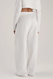 Pantaloni della tuta sportivi donna in cotone oversize Pantalone Baggy Ikonic FW 24/25 Bianco - fgm04 - Linea Ikonic - fgm04