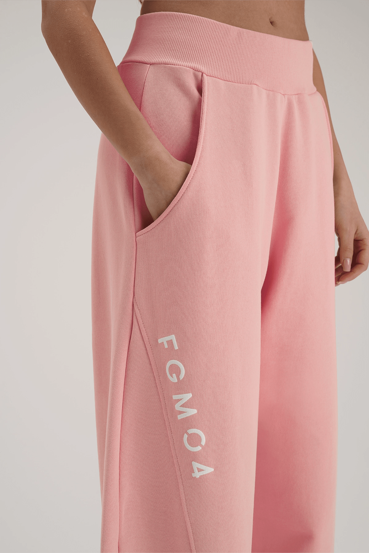 Pantaloni della tuta sportivi donna in cotone oversize Pantalone Baggy Ikonic FW 24/25 Rosa Chiaro - fgm04 - Linea Ikonic - fgm04