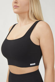 Top sportivo con spalline larghe Essence BambùFIR Nero - FGM04 - Maglie e Top - fgm04