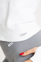 Felpa sportiva seamless con maniche lunghe e zip a mezza lunghezza Bolero Zip Bianco - FGM04 - Maglie e Top - fgm04