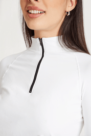 Felpa sportiva seamless con maniche lunghe e zip a mezza lunghezza Bolero Zip Bianco - FGM04 - Maglie e Top - fgm04