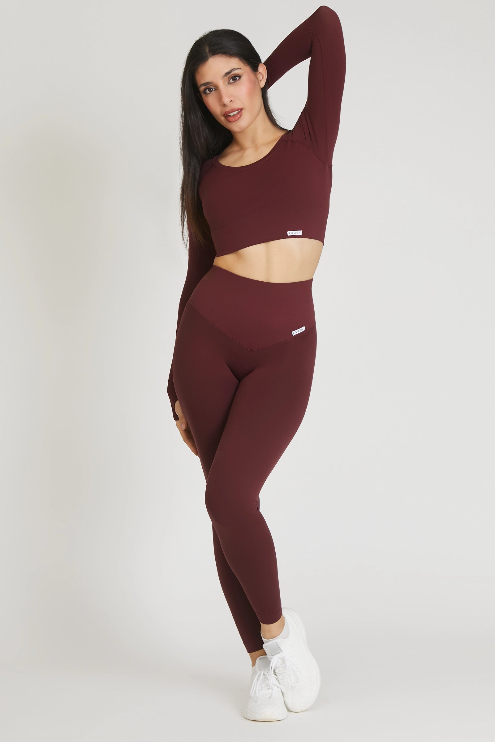 Maglia sportiva cropped seamless con maniche lunghe Bolero Gym Fashion Merlot - FGM04 - Maglie e Top - fgm04