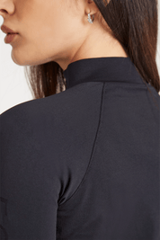 Felpa sportiva seamless con maniche lunghe e zip a mezza lunghezza Bolero Zip Nero - FGM04 - Maglie e Top - fgm04