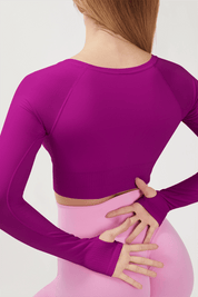 Maglia sportiva cropped seamless con maniche lunghe Bolero Gym Fashion Purple - FGM04 - Maglie e Top - fgm04