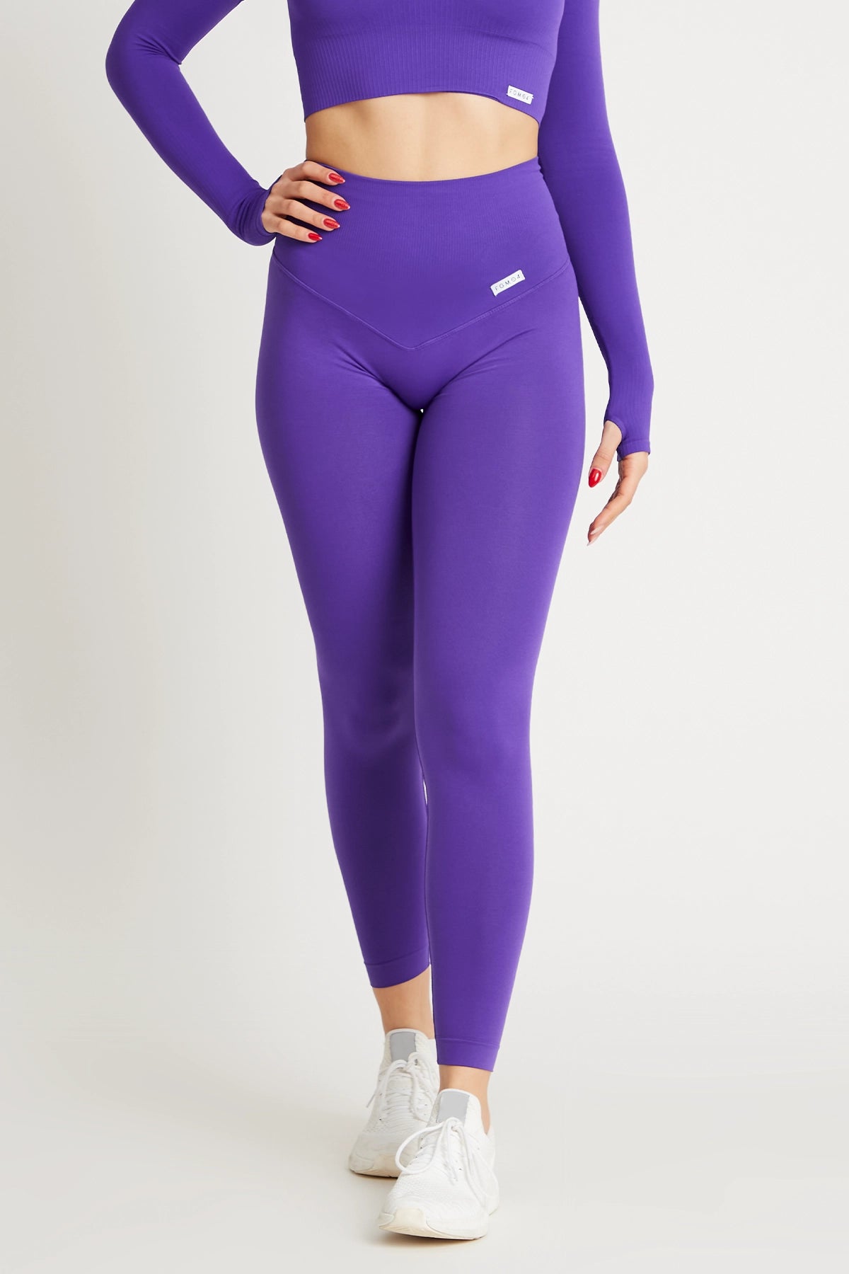 Leggings sportivi con tecnologia FIR push up con arricciatura Gym Fashion Viola - FGM04 - LEGGINGS ANTICELLULITE - fgm04
