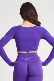 Maglia sportiva cropped seamless con maniche lunghe Bolero Gym Fashion Viola Royal - FGM04 - Maglie e Top - fgm04