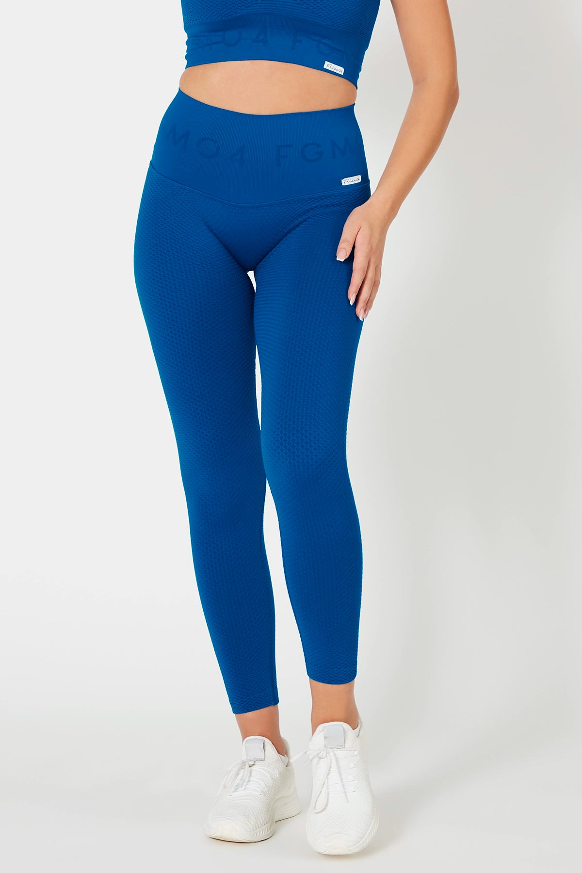 Leggings sportivi con tecnologia FIR push up con arricciatura a bolle Bubble Blu Accidia - FGM04 - LEGGINGS ANTICELLULITE - fgm04