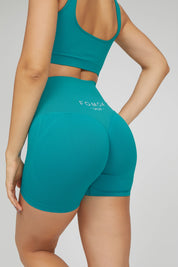 Shorts sportivi con tecnologia FIR push up con arricciatura a costine Calipso Blu Capri - FGM04 - LEGGINGS ANTICELLULITE - fgm04