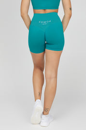 Shorts sportivi con tecnologia FIR push up con arricciatura a costine Calipso Blu Capri - FGM04 - LEGGINGS ANTICELLULITE - fgm04