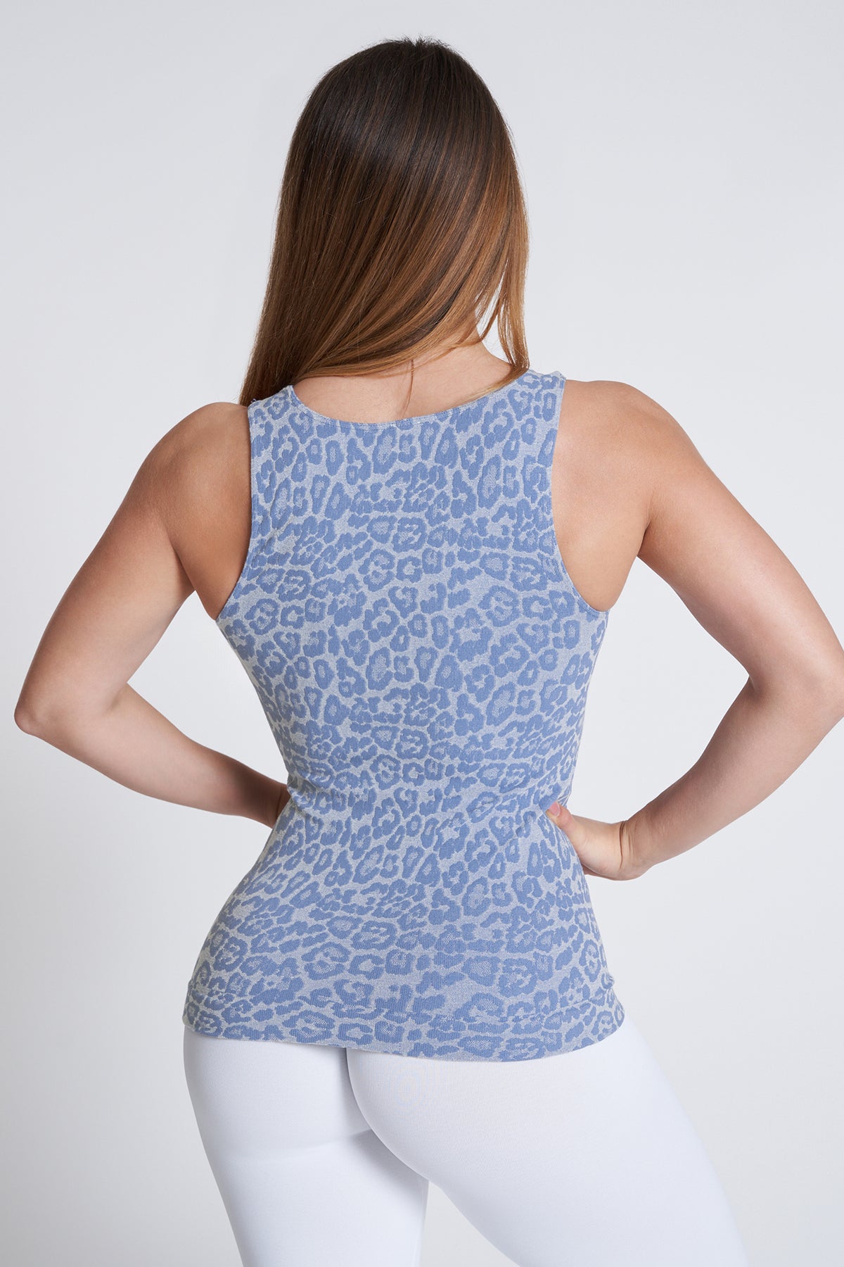 Canotta sportiva donna con tecnologia FIR animalier Wild Essence BambùFIR Blu Sugar - FGM04 - Maglie e Top - fgm04
