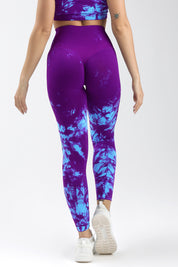 Leggings Push Up Maltinto Caos Azzurro Viola - FGM04 - LEGGINGS ANTICELLULITE - fgm04
