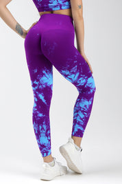 Leggings Push Up Maltinto Caos Azzurro Viola - FGM04 - LEGGINGS ANTICELLULITE - fgm04