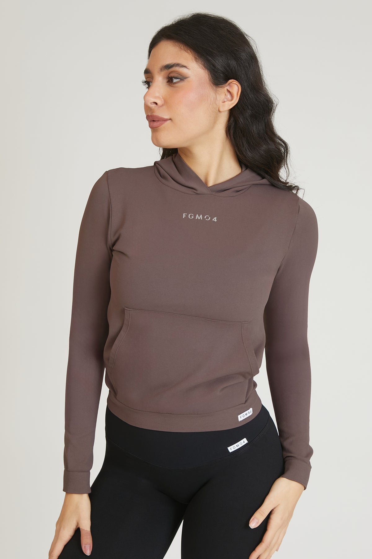 Felpa sportiva tecnica donna Manica Lunga con tasca frontale Slim Con Cappuccio Potato - FGM04 - Maglie e Top - fgm04