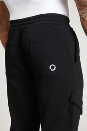 Pantaloni della tuta sportivi in cotone con tasconi laterali Pantalone Cargo FW 24/25 Nero - FGM04 - Linea Ikonic Uomo - fgm04