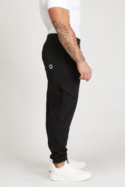 Pantaloni della tuta sportivi in cotone con tasconi laterali Pantalone Cargo FW 24/25 Nero - FGM04 - Linea Ikonic Uomo - fgm04