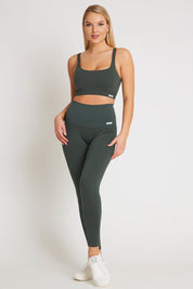 Leggings sportivi con tecnologia FIR push up con arricciatura All - Up Coal Green - FGM04 - LEGGINGS ANTICELLULITE - fgm04