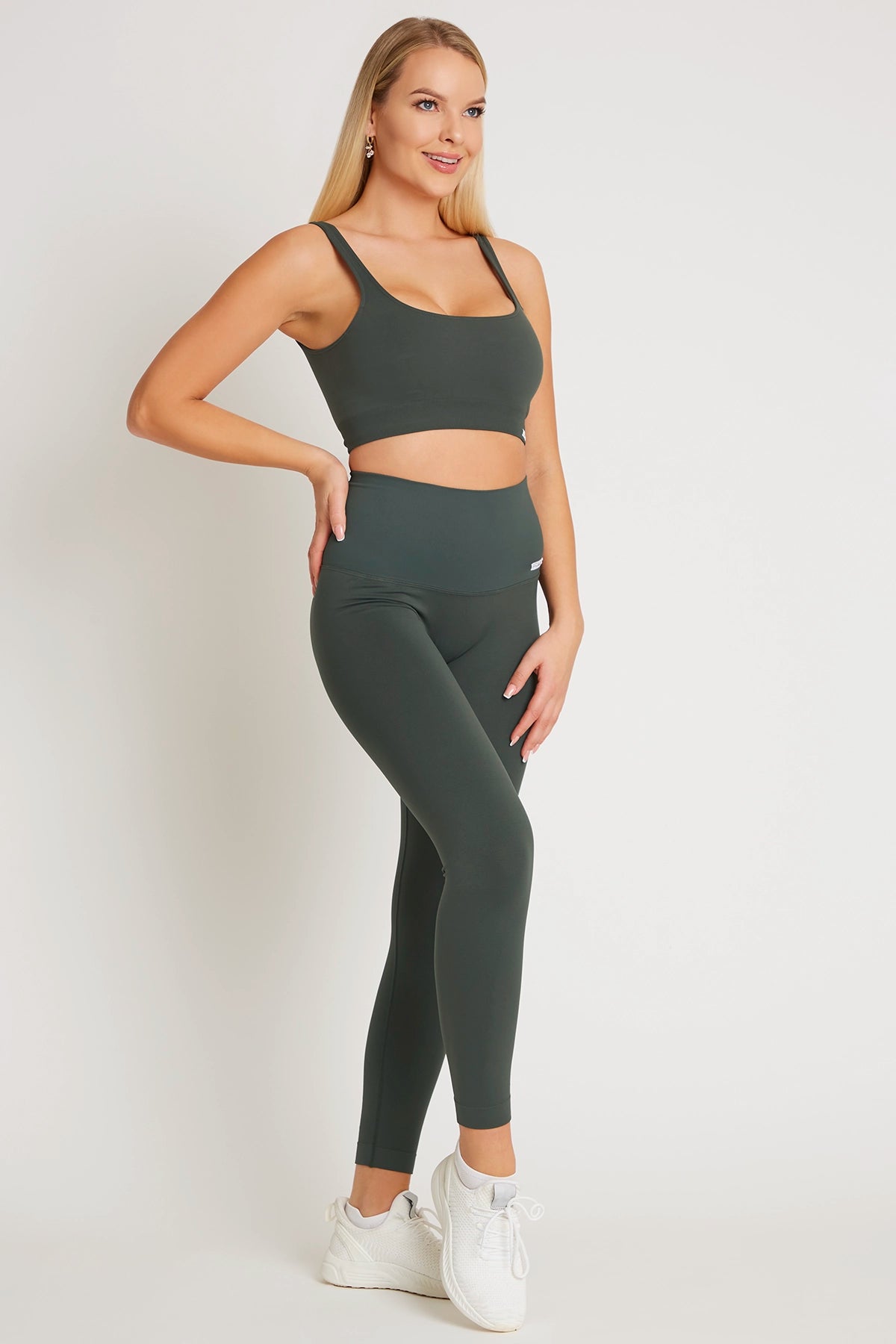 Leggings sportivi con tecnologia FIR push up con arricciatura All - Up Coal Green - FGM04 - LEGGINGS ANTICELLULITE - fgm04