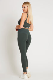 Leggings sportivi con tecnologia FIR push up con arricciatura All - Up Coal Green - FGM04 - LEGGINGS ANTICELLULITE - fgm04