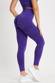 Leggings sportivi con tecnologia FIR push up con arricciatura animalier All - up Cocco Viola - FGM04 - LEGGINGS ANTICELLULITE - fgm04