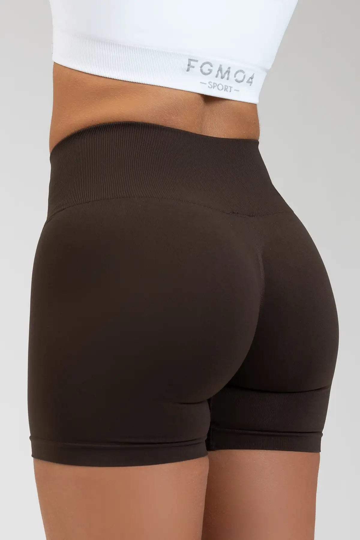 Shorts sportivi con tecnologia FIR soft push up senza arricciatura Confidence Caffè - FGM04 - LEGGINGS ANTICELLULITE - fgm04