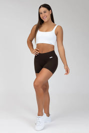Shorts sportivi con tecnologia FIR soft push up senza arricciatura Confidence Caffè - FGM04 - LEGGINGS ANTICELLULITE - fgm04