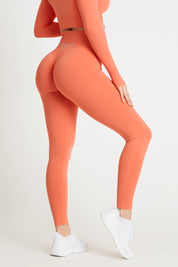 Leggings sportivi con tecnologia FIR push up con arricciatura Gym Fashion Corallo - FGM04 - OFFERTE SPECIALI - fgm04