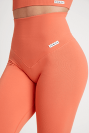 Leggings sportivi con tecnologia FIR push up con arricciatura Gym Fashion Corallo - FGM04 - OFFERTE SPECIALI - fgm04