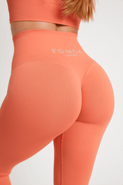 Leggings sportivi con tecnologia FIR push up con arricciatura Gym Fashion Corallo - FGM04 - OFFERTE SPECIALI - fgm04