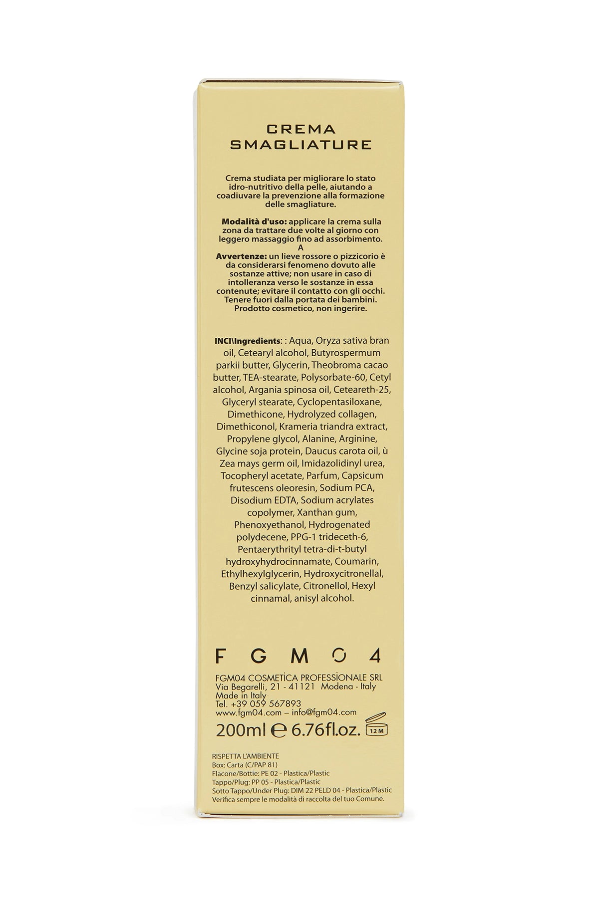 Crema Smagliature Unisex 200 ml - FGM04 - CREME TONIFICANTI - fgm04