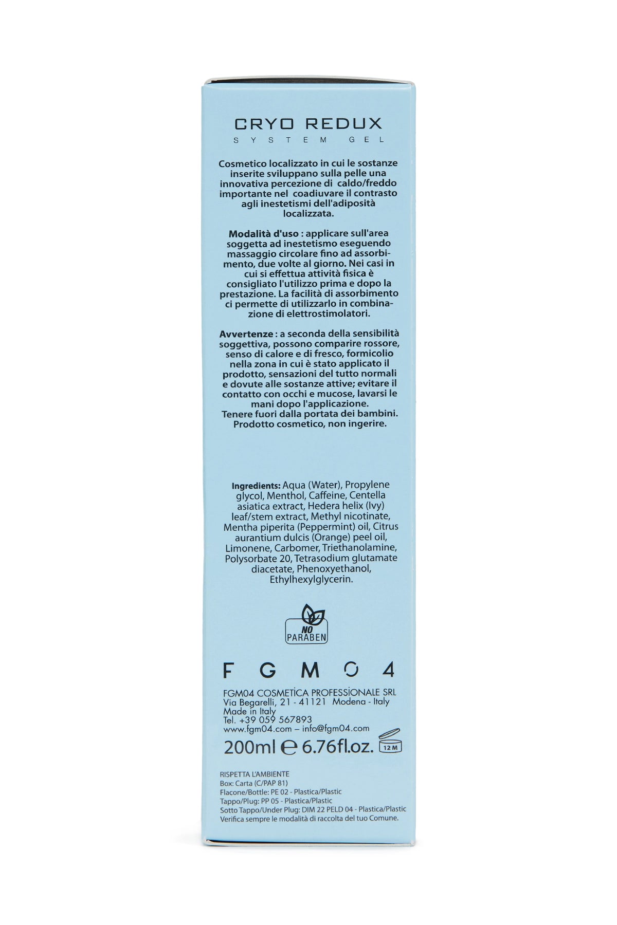 Cryo Redux System Gel Unisex 200 ml - FGM04 - CREME DRENANTI - fgm04