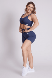 Shorts sportivi con tecnologia FIR push up con arricciatura Funky Vintage Denim Blu - FGM04 - LEGGINGS ANTICELLULITE - fgm04