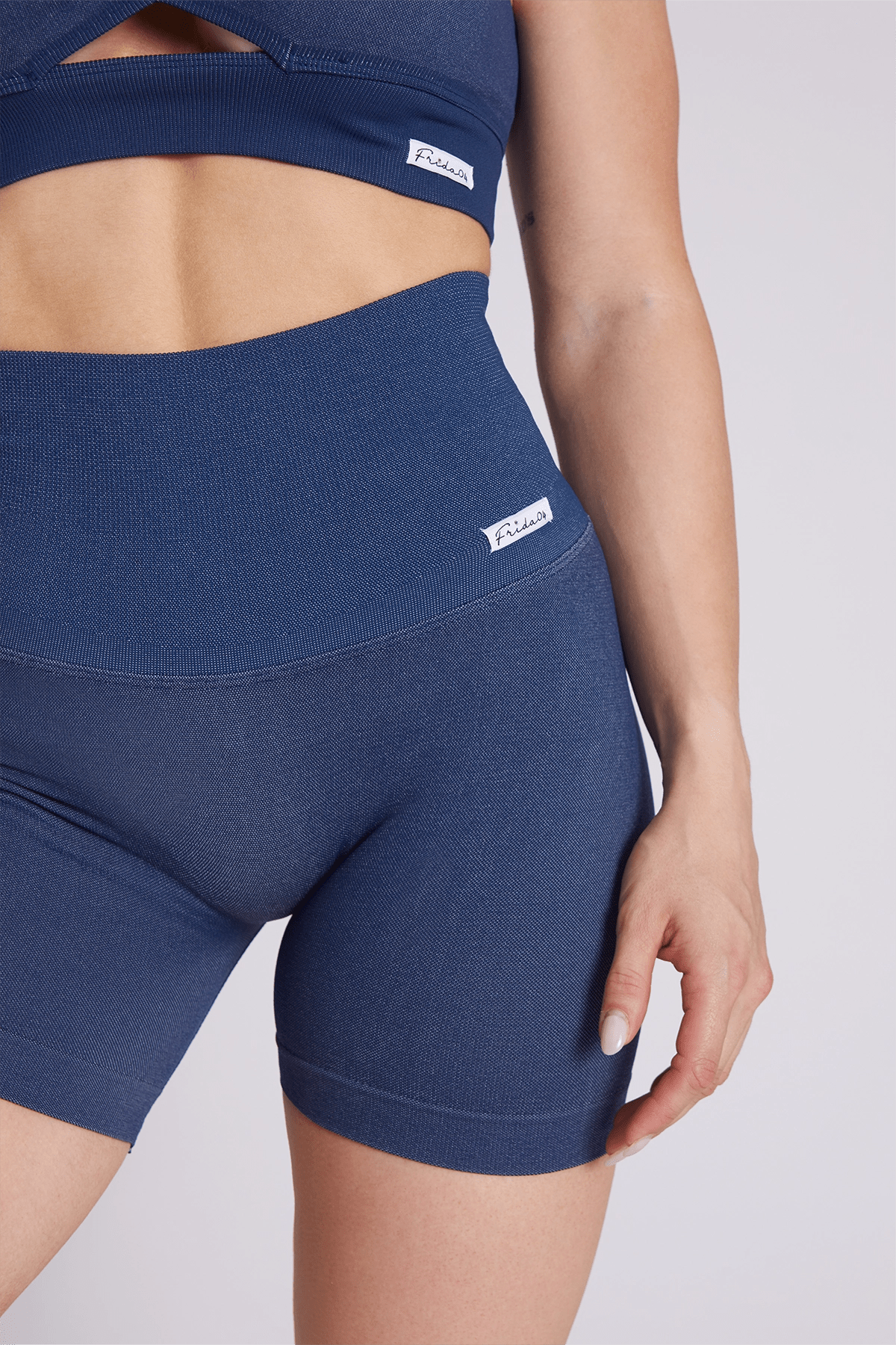 Shorts sportivi con tecnologia FIR push up con arricciatura Funky Vintage Denim Blu - FGM04 - LEGGINGS ANTICELLULITE - fgm04