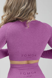 Maglia sportiva cropped seamless mélange con maniche lunghe Bolero Eldorado Violet Ecofir - FGM04 - Maglie e Top - fgm04