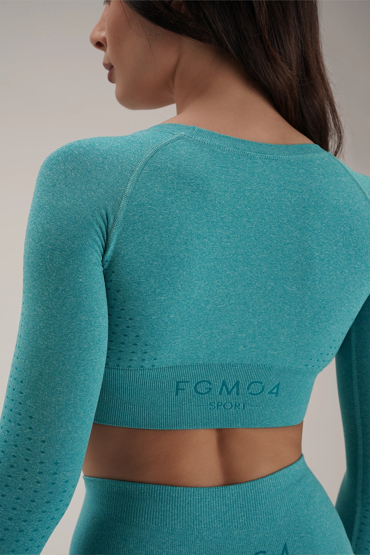 Maglia sportiva cropped seamless mélange con maniche lunghe Bolero Eldorado Pavone Ecofir - FGM04 - Maglie e Top - fgm04